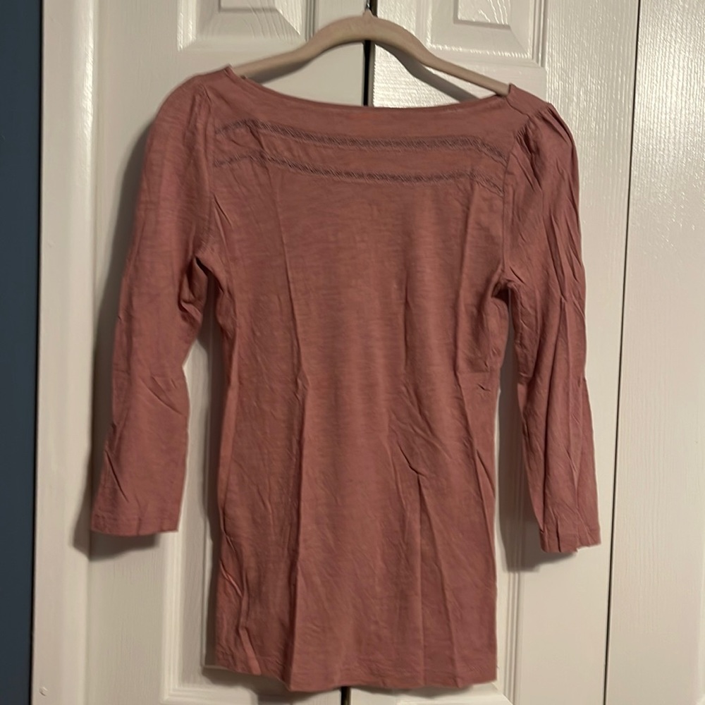 NWOT Loft scoopneck 3/4 sleeve dusty rose shirt size XS